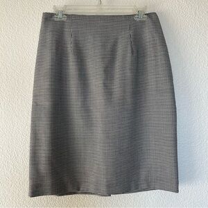 Vintage Christy Girl 90s Monochrome Feminine Zip Up Houndstooth Pencil Skirt